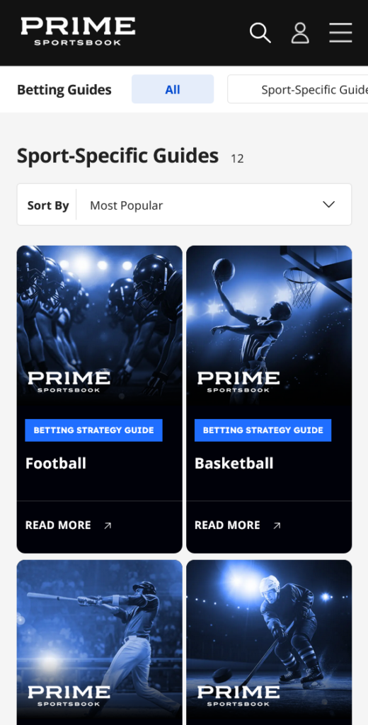 Prime Sportsbook Betting Guides Page - Mobile