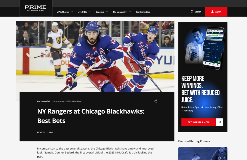 Prime Sportsbook Post Page - Desktop