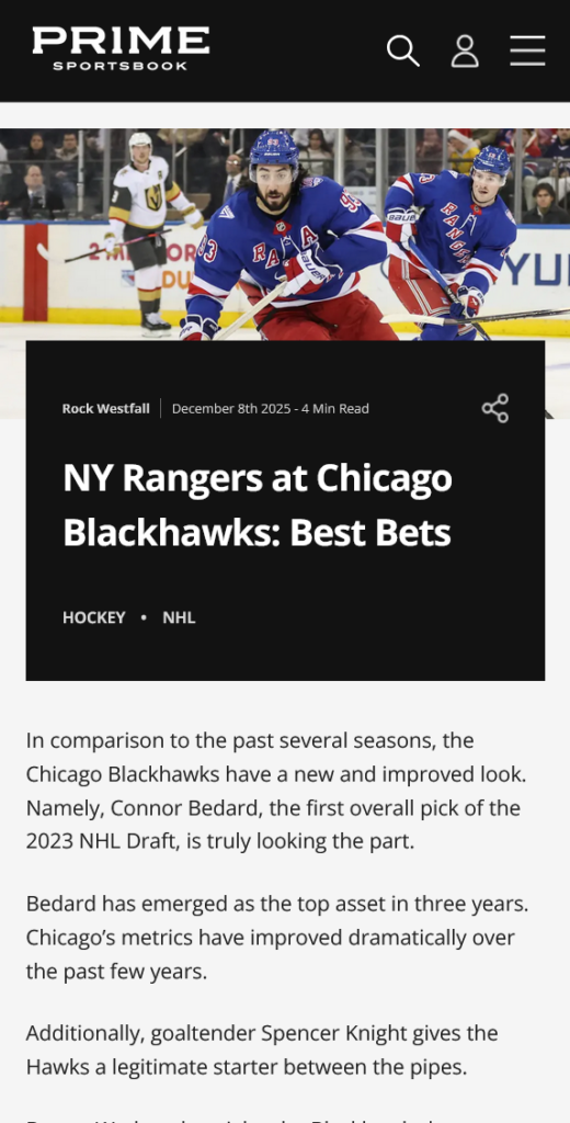 Prime Sportsbook Post Page - Mobile