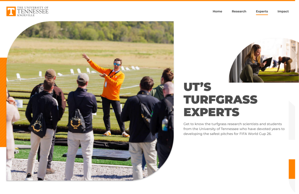 UTK Turfgrass FIFA World Cup 26 Experts Page - Desktop